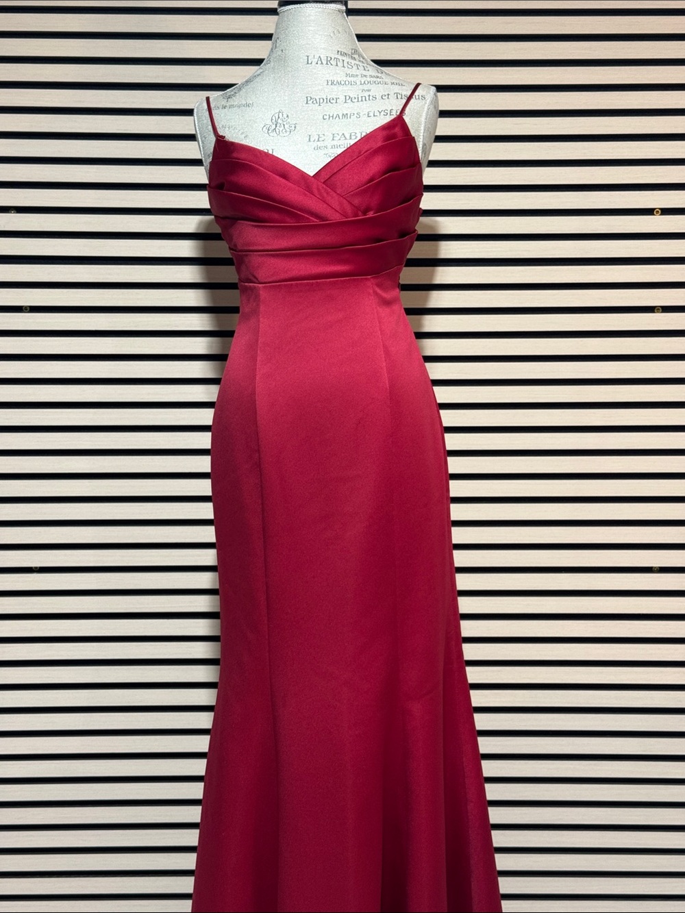 David's Bridal Deep Red Dress             Prom Gown